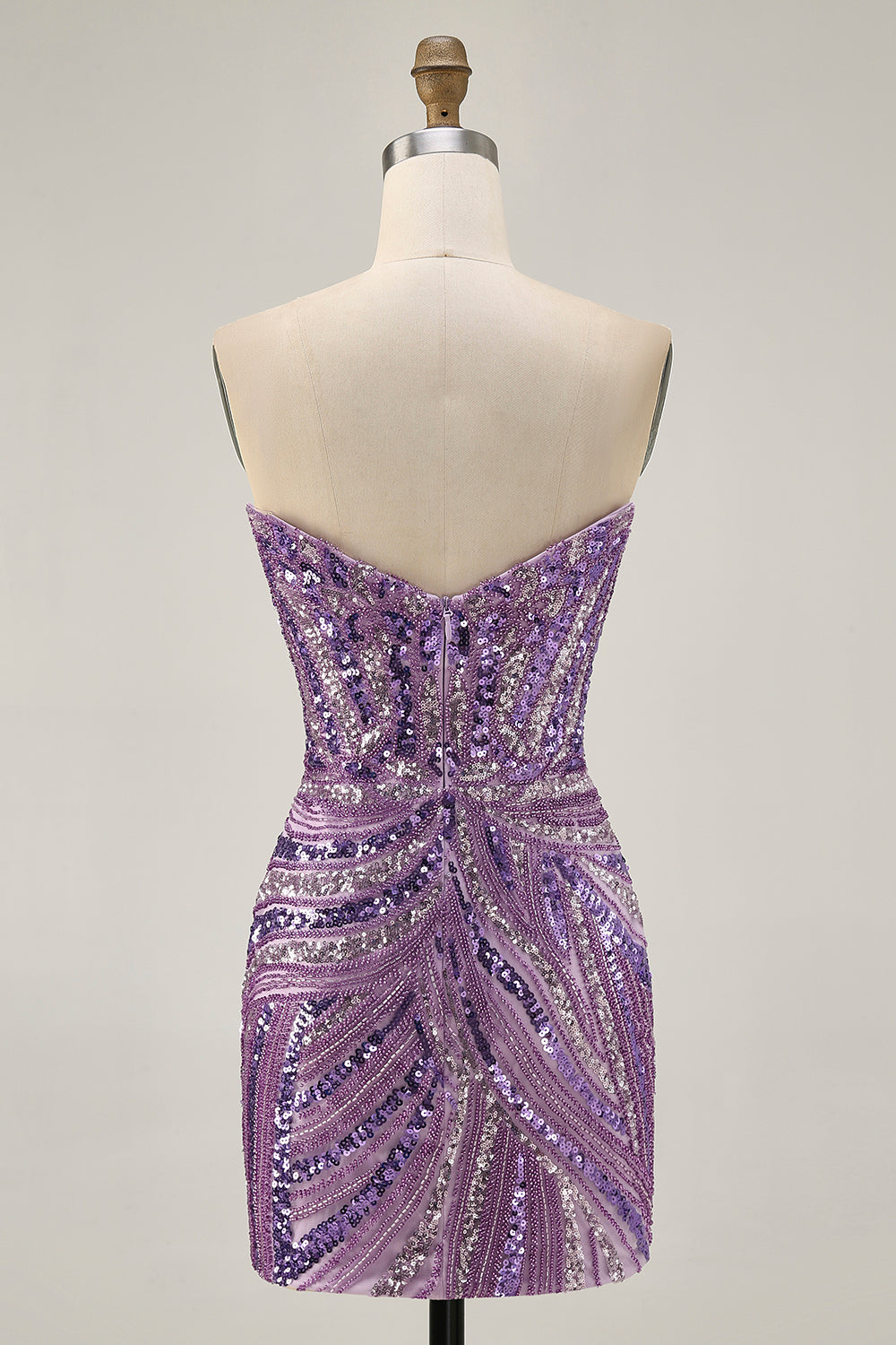 Sparkly Royal Blue Strapless Sequins Short Tight Homecoming Dress with Beading