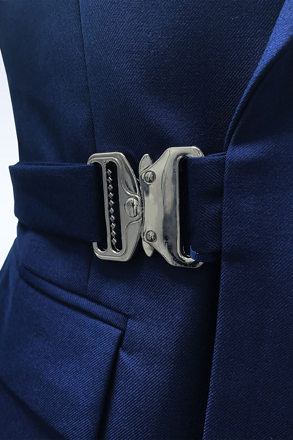 Navy Notched Lapel 2 Pieces Slim Fit Formal Suits
