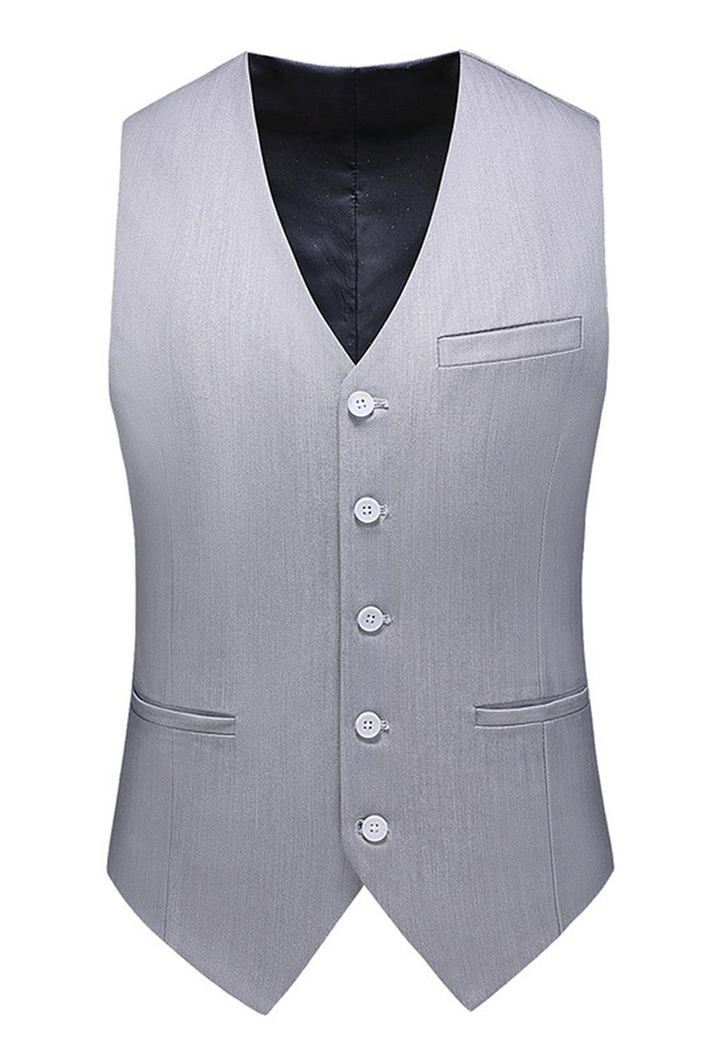 Light Grey 3 Pieces Notched Lapel Men's Formal Suits