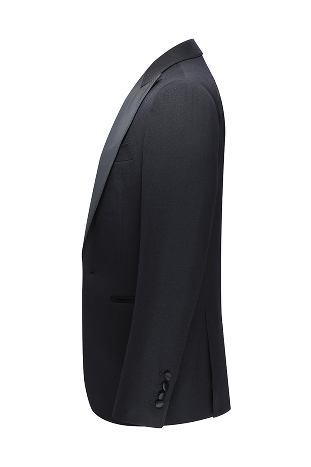 Black 3 Piece Peak Lapel Slim Fit Men's Wedding Suits