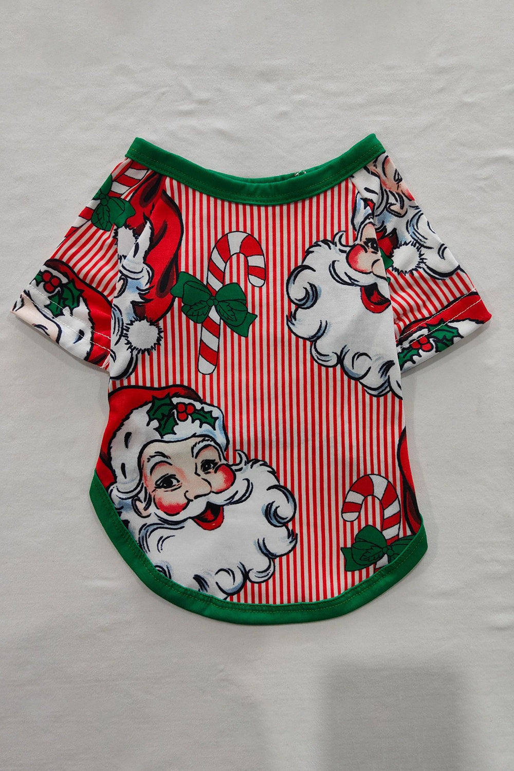 Red Striped Long Sleeve Printed Christmas Pajamas Set