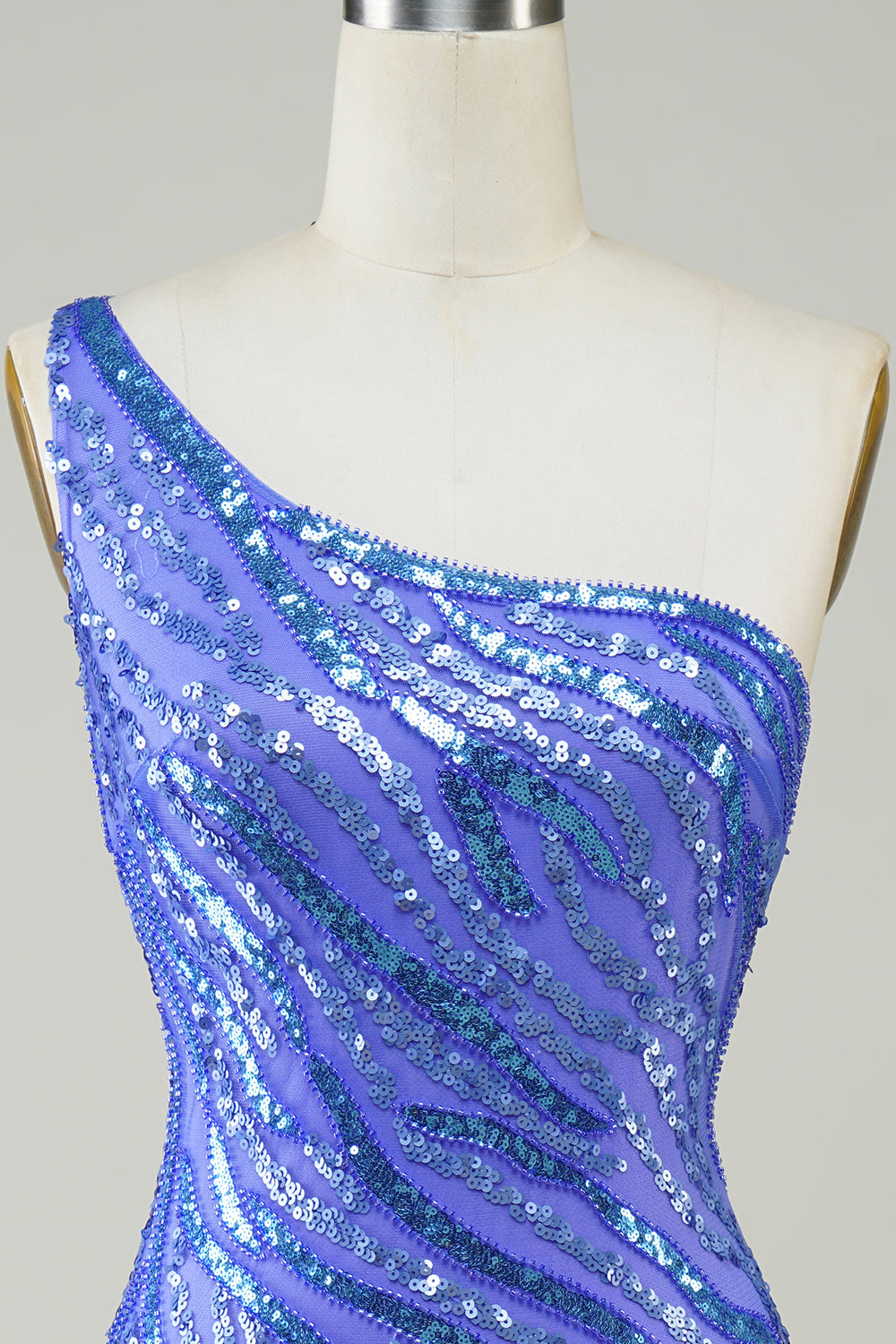 Sparkly Sheath One Shoulder Golden Sequins Short Homecoming Dress with Tassel