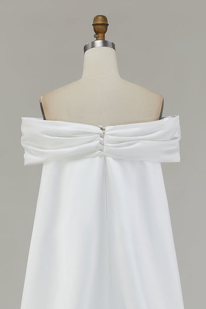 Ivory Mermaid Off The Shoulder Wedding Dress Wth Bow