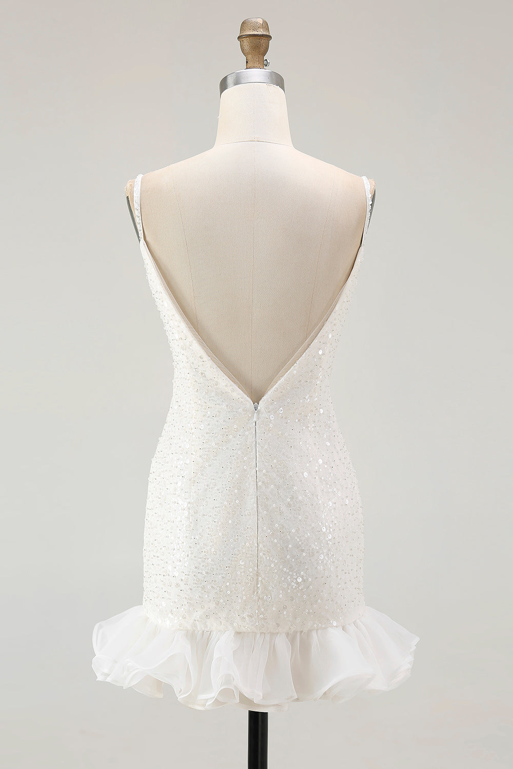 Bodycon Sequins White Short Graduation Dress