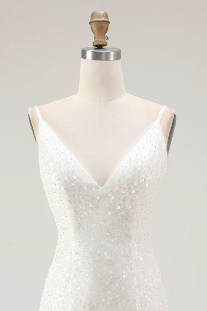 Bodycon Sequins White Short Graduation Dress