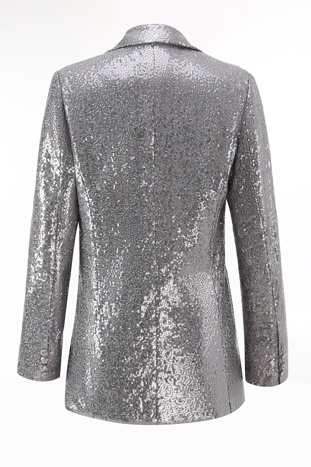 Silver Notched Lapel Sequins 2-piece Women Suits