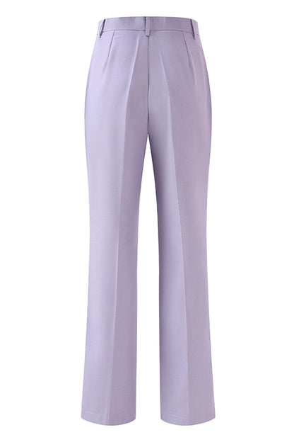Lilac Peak Lapel Ruched Women Suits with Sash