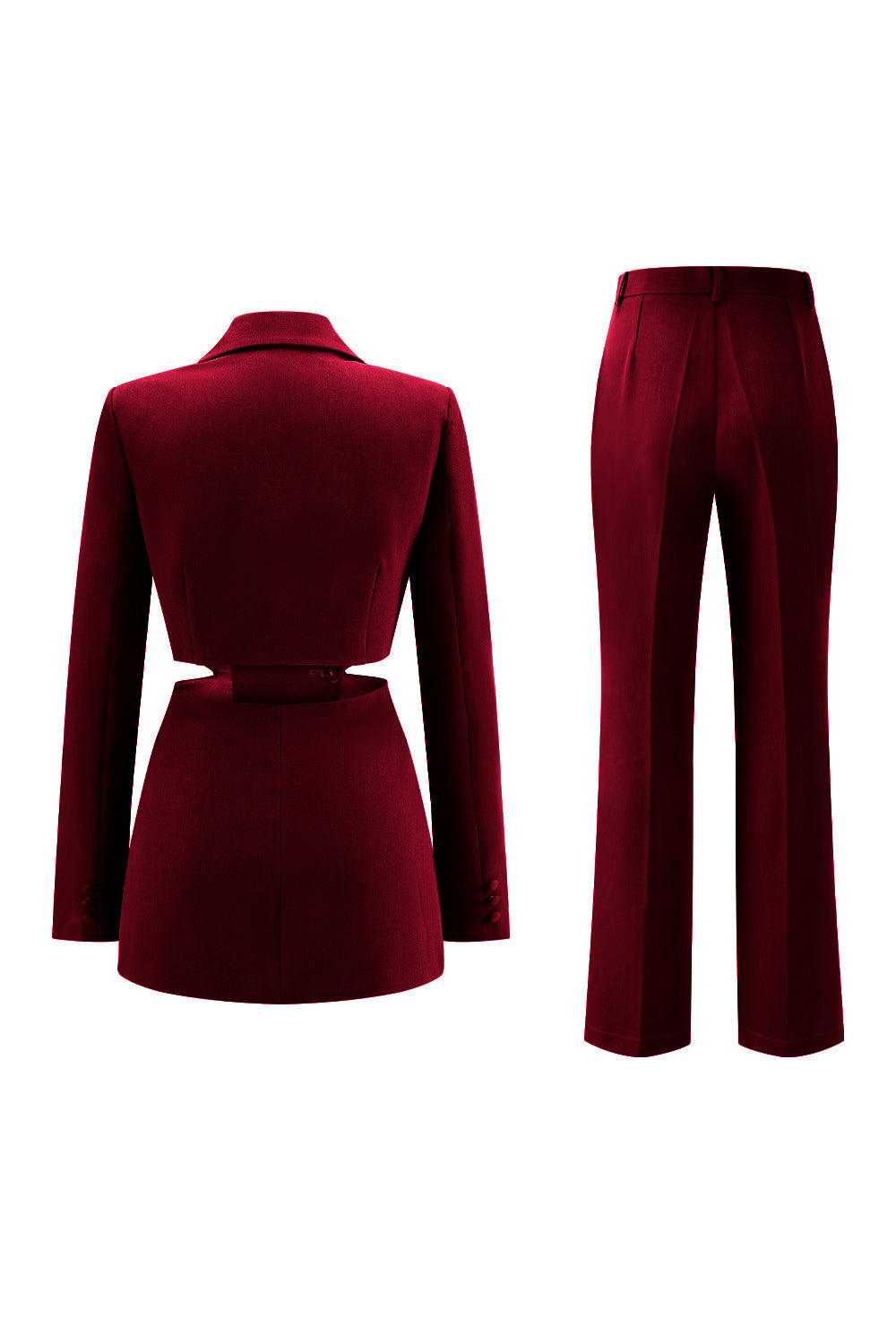 Grey Blue Notched Lapel 2 Pieces Cut Out Prom Suits