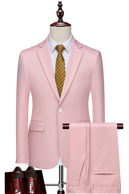 Men's Coffee Notched Lapel 2 Pieces Beaded Formal Suits
