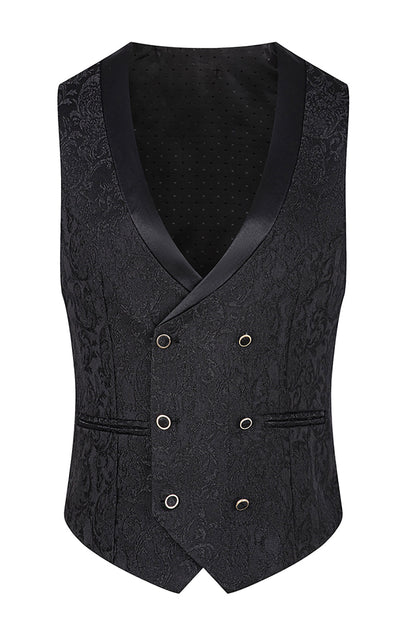 Dark Green Jacquard Shawl Lapel 3 Pieces Prom Suits