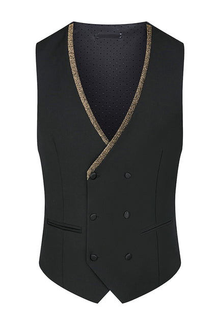 Jacquard Black Shawl Lapel 3 Pieces Prom Suits