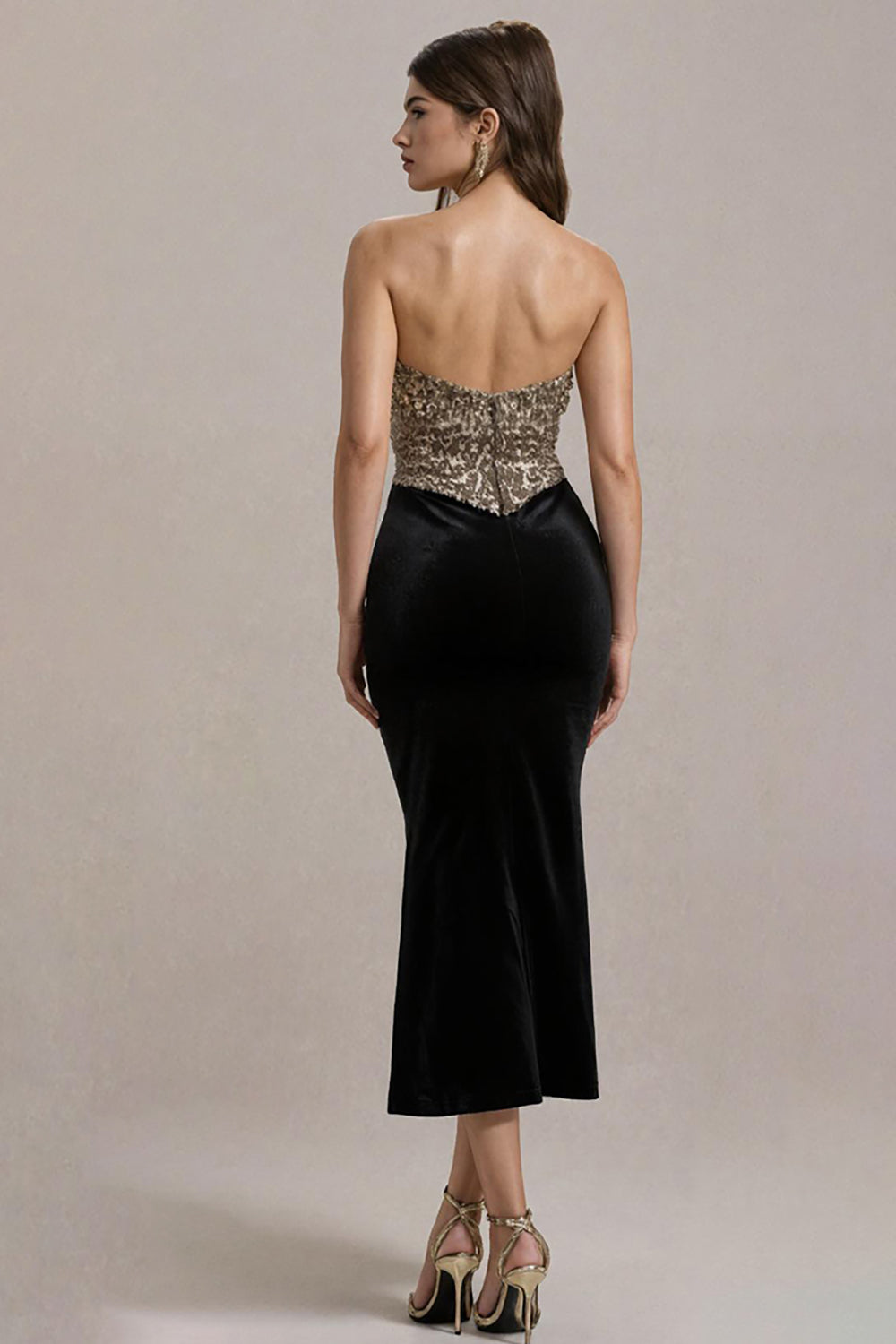 Strapless Bodycon Black Tie Dress