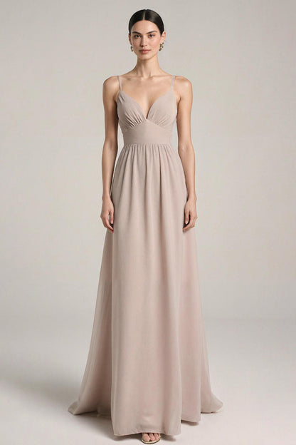 Light Pink Satin Sheath Spaghetti Straps Long Prom Dress