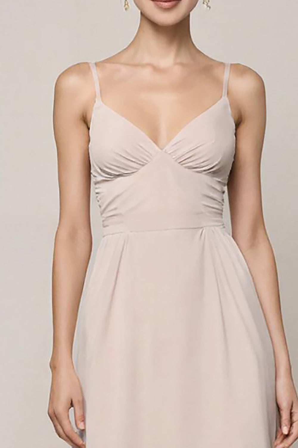 Ivory A Line Spaghetti Straps Long Formal Dress