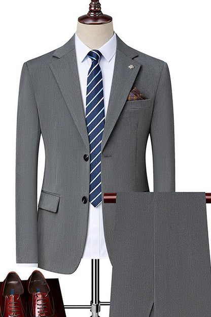 Black Notched Lapel Singel Breasted 2-piece Men Suits