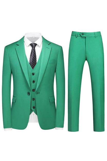 Men's Violet Single Breasted Notched Lapel 3 Pieces Prom Suits