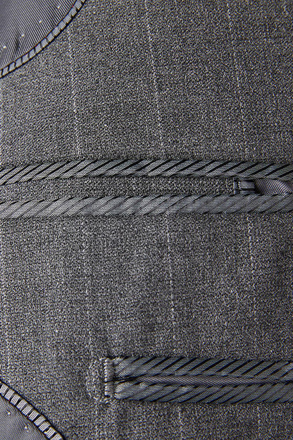 Grey 2 Piece Peak Lapel Single Breasted Men's Prom Suits