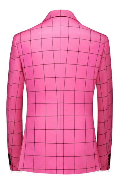 Pink Striped 2 Pieces Peaked lapel Men's Prom Suits