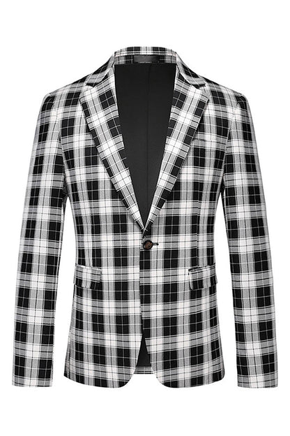 Red Vintage Notched Lapel Striped Prom Blazer