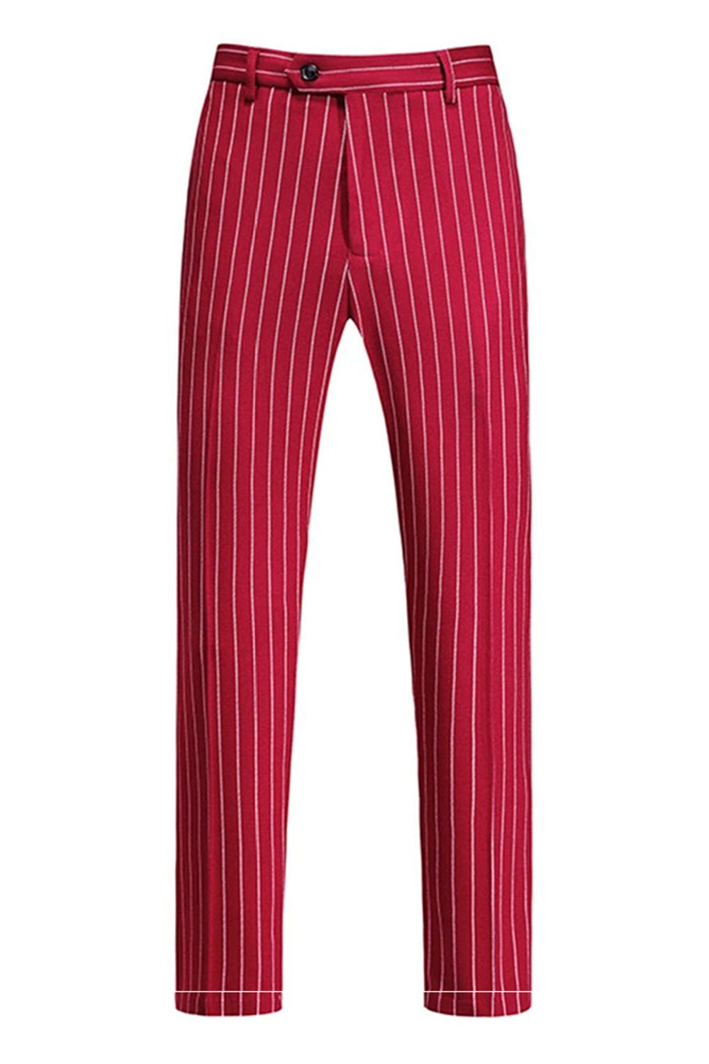 Red Striped Peak Lapel 3-Piece Men Suits