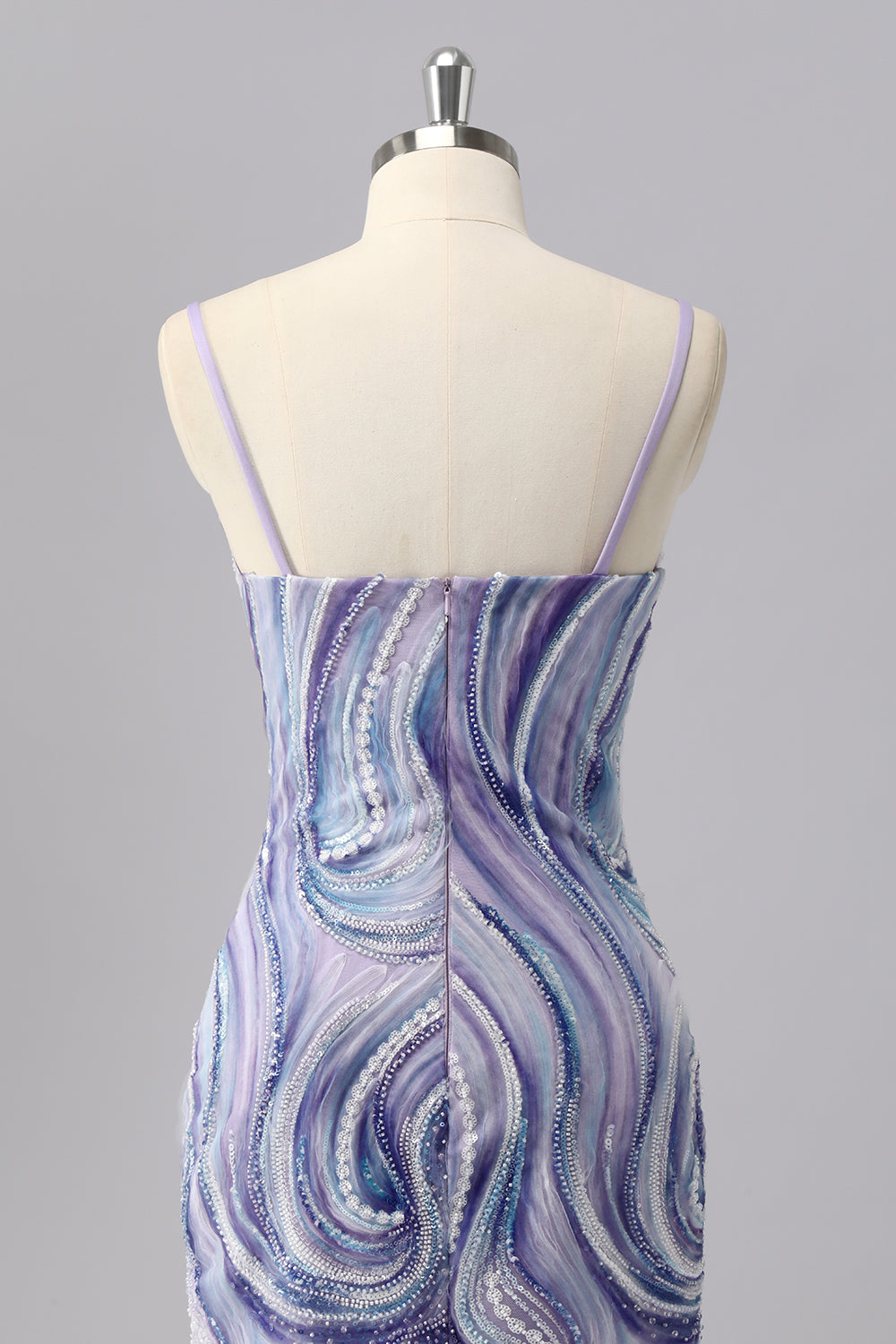 Sparkly Lilac Bodycon Beaded Homecoming Dress with Sequins