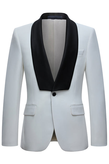 White Shawl Lapel One Button 2 Piece Men's Suits
