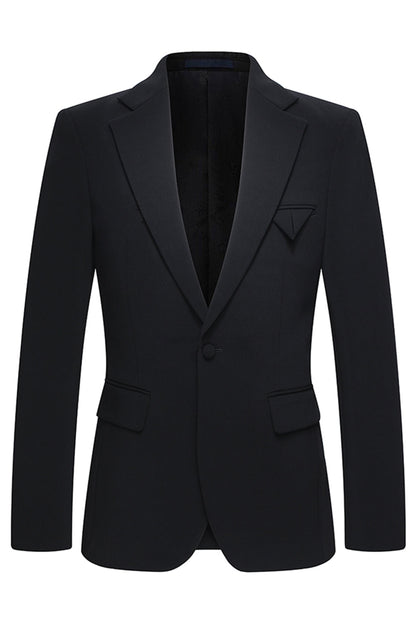 Notched Lapel Black 2 Piece Men's Business Suits