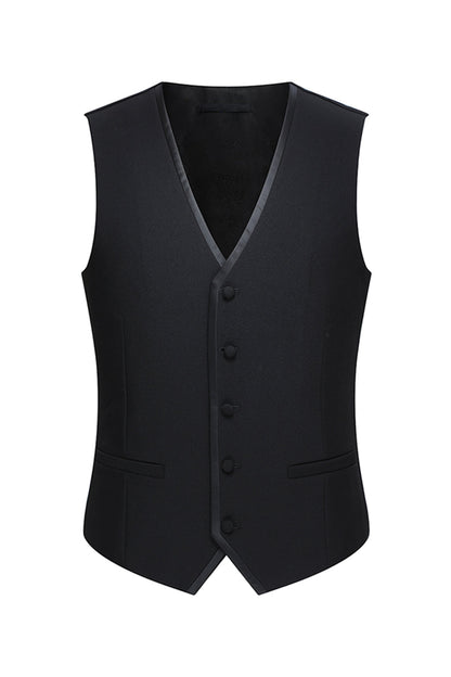 3 Piece Shawl Lapel One Button Black Men's Suits