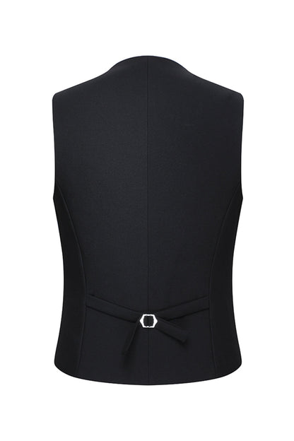 3 Piece Shawl Lapel One Button Black Men's Suits