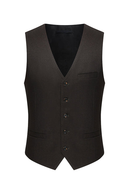 Coffee 3 Piece Single Breasted Notched Lapel Men's Business Suits