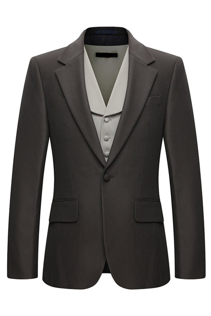 3 Piece Notched Lapel One Button Coffee Men's Suits
