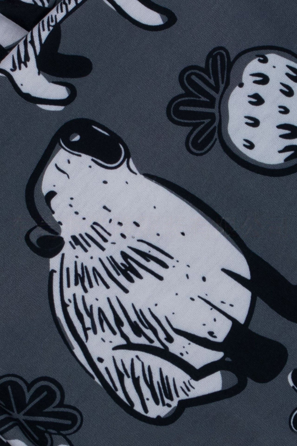 Dark Grey Animal Printed Short Sleeve Matching Family Pajamas