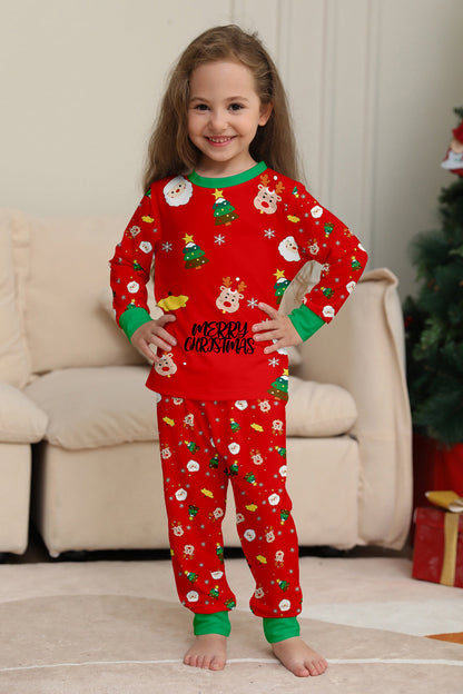 Christmas Cozy Red Print Family Matching Pajamas Set